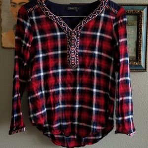 THML embroidered plaid tunic